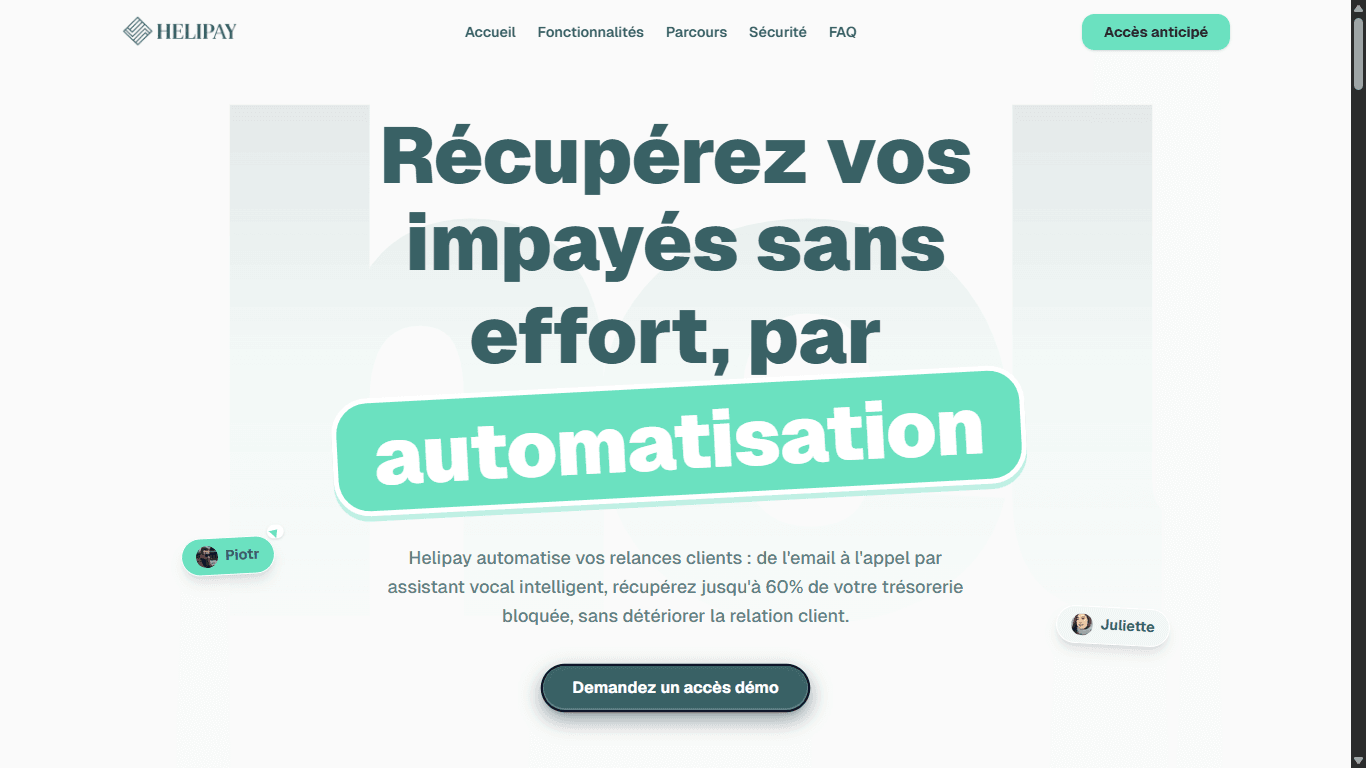 Helipay — Recouvrement automatisé par IA